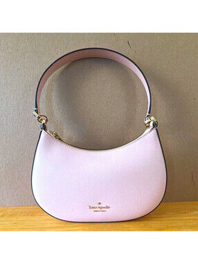Kate Spade New York Pink Zip Top Shoulder Bag Gold Hardware Detachable Strap